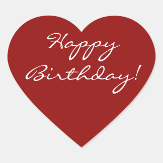 Happy Birthday Heart Heart Sticker