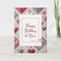 Happy Birthday Heart Pattern With Needle