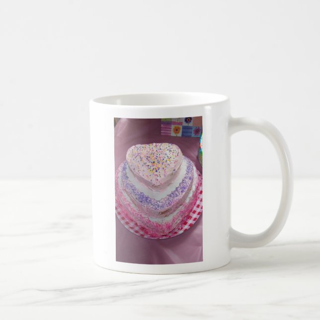 HAPPY BIRTHDAY, Heart Shaped Cake, Mug (Right)