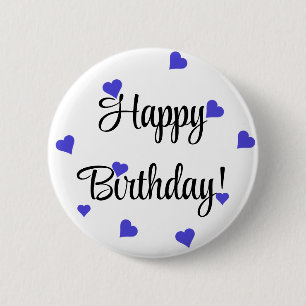 Happy Birthday Heart Simple 6 Cm Round Badge