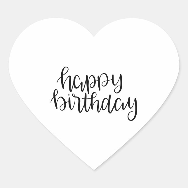 happy birthday heart sticker (Front)
