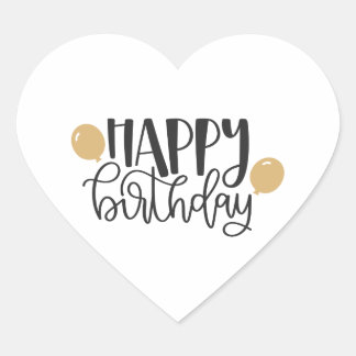 happy birthday heart sticker