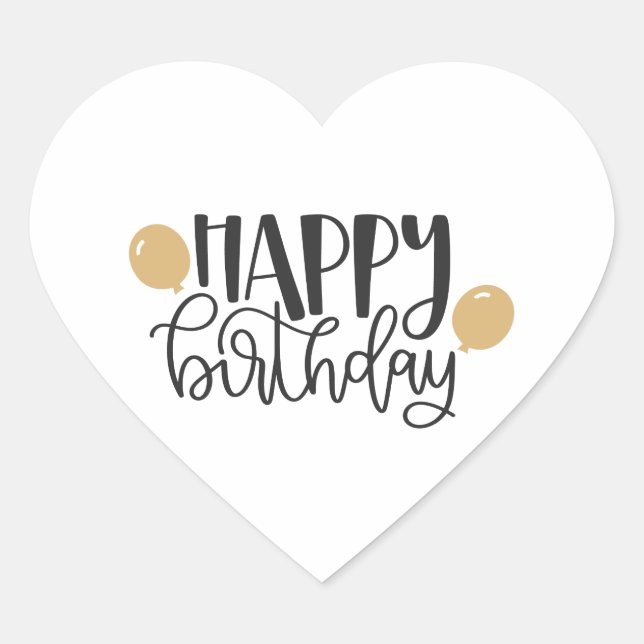 happy birthday heart sticker (Front)