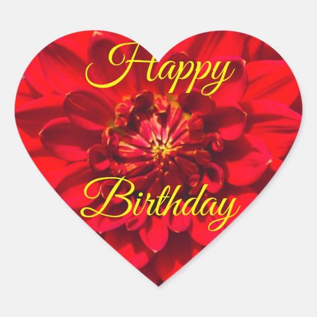 Happy Birthday Heart Sticker (Front)