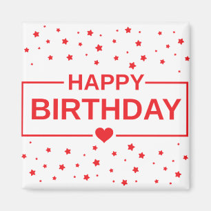 Happy birthday hearts magnet