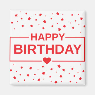Happy birthday hearts magnet
