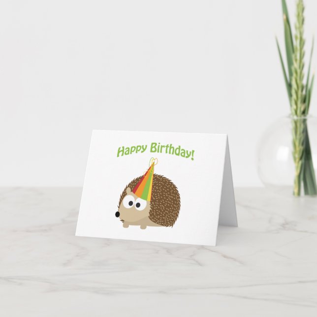 Happy Birthday! Hedgehog Card (Front)