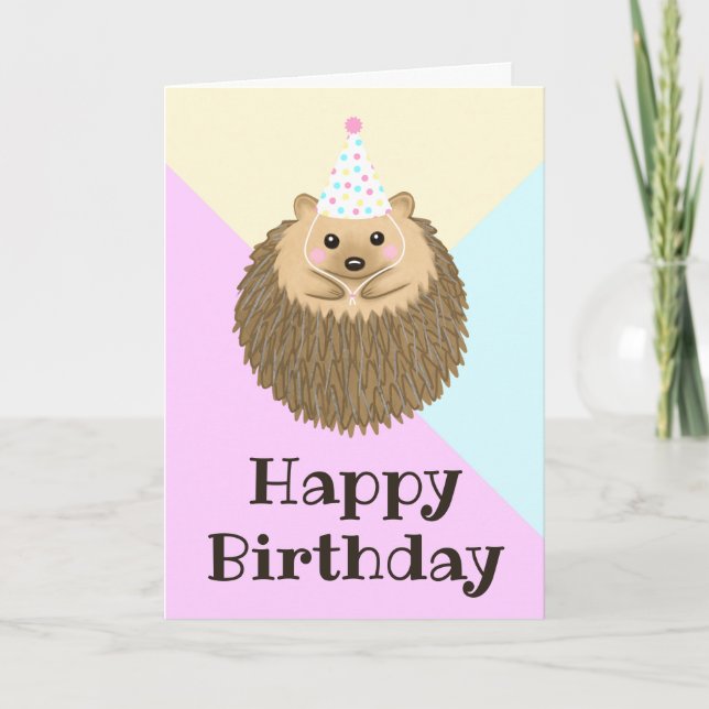 Happy Birthday Hedgehog Card (Front)