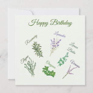 Happy Birthday Herbal Garden, Herbal Plants  Card