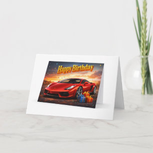 Happy Birthday High-Performance Sports Car Card