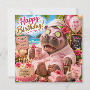 Happy Birthday Hippo Spa Day at the Tropical Beach