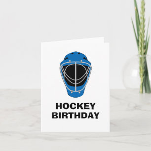 Happy Birthday Hockey Goalie Mask Blue Card