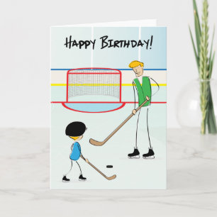 Happy Birthday Hockey Greeting Card (from boy)