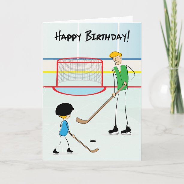 Ice Hockey Birthday Cards | Zazzle UK