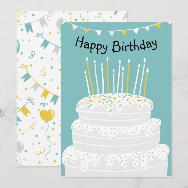 Happy Birthday Holiday Card (Front/Back)