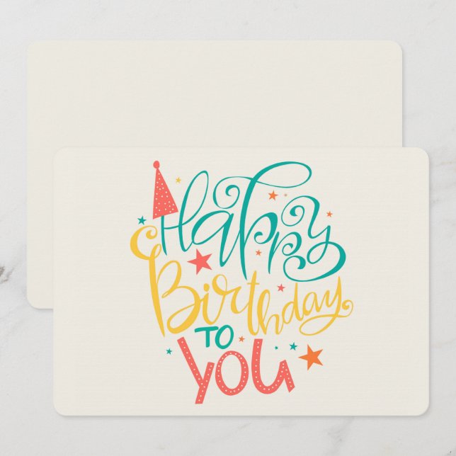  Happy Birthday Holiday Card (Front/Back)