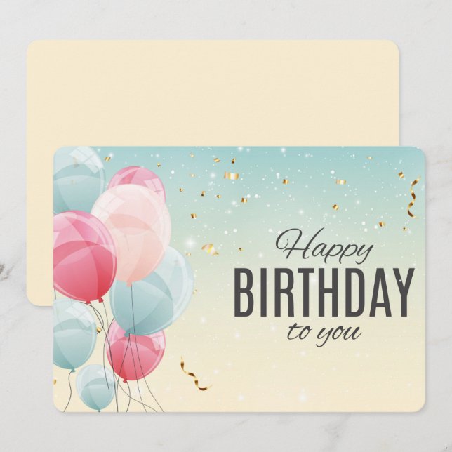  Happy Birthday Holiday Card (Front/Back)
