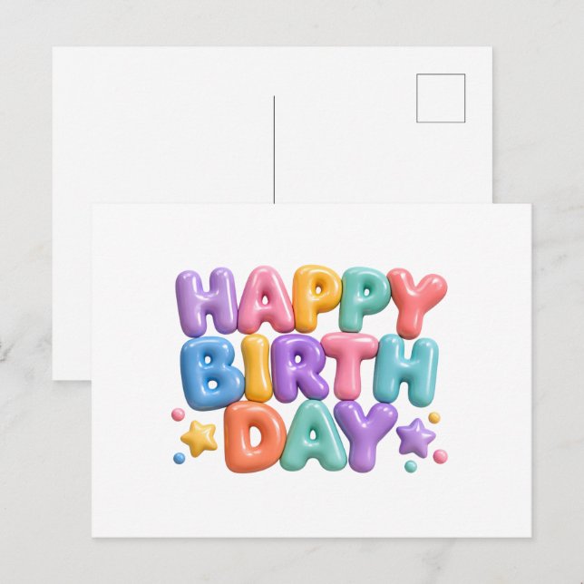 Happy Birthday Holiday Postcard (Front/Back)