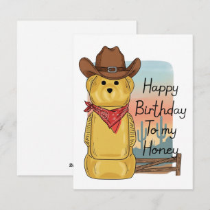 Happy Birthday Honey Bear Western Love Card