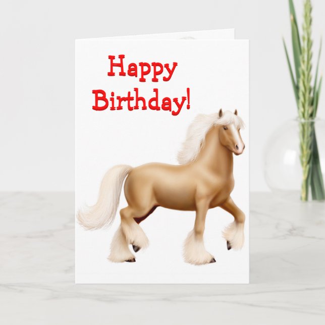 Happy Birthday Horse Customisable Card (Front)