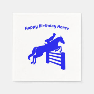 Happy Birthday Horse Hunter Jumper, animal lover  Napkin