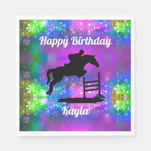 Happy Birthday Horse Hunter Jumper Equestrian Napkin