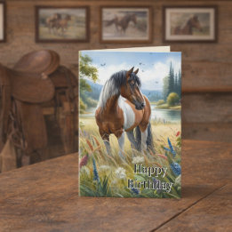 Happy Birthday Horse Lover Girl Card