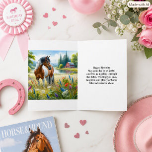 Happy Birthday Horse Lover Girl Card