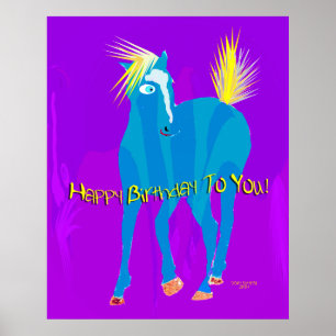 Happy Birthday Horse Poster