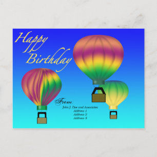 Happy Birthday Hot Air Balloon Postcard