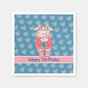 Happy Birthday Hot Chocolate Paper Napkin