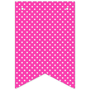 Happy Birthday Hot Pink with White Polka Dots Bunting