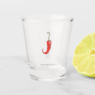 Happy Birthday Hot Stuff. Birthday Shot Glass