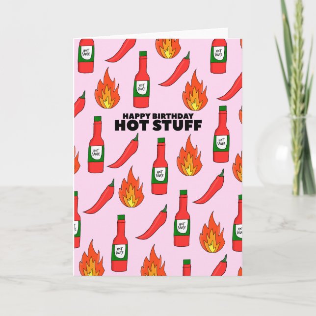 Happy Birthday Hot Stuff Card (Front)