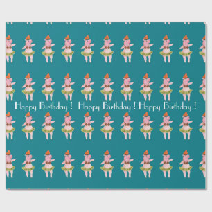Happy Birthday Hulu Pig Wrapping Paper