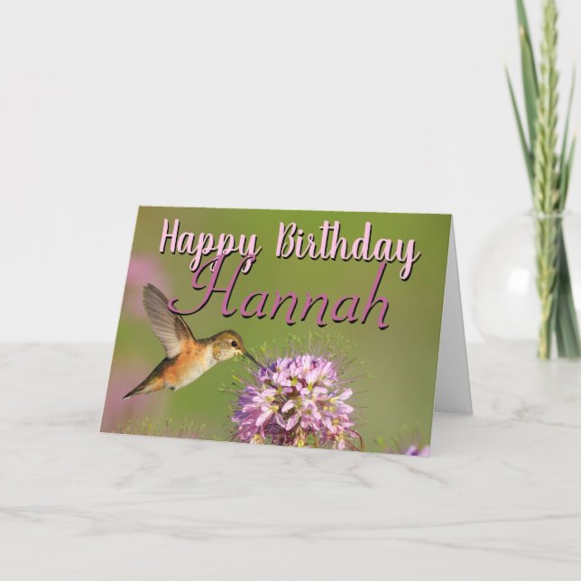 Happy Birthday Hummingbird Card (Front)