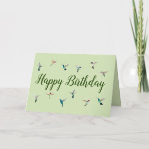 Happy Birthday Hummingbird Holiday Card