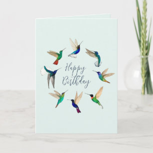 Happy Birthday Hummingbirds Card
