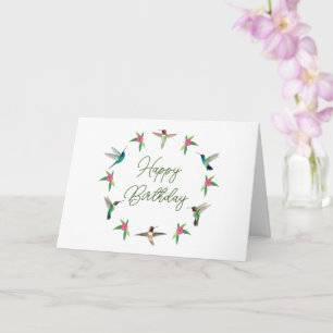 Happy Birthday Hummingbirds  Card