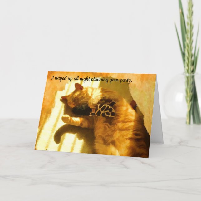 Happy Birthday humourous cat card (Front)