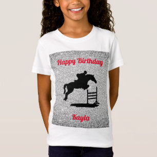 Happy Birthday Hunter Jumper Personalised Girls T-Shirt