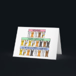 Happy Birthday Husband Cartoon Cats Card<br><div class="desc">Three rows of cute cartoon cats of differing colors hold up pastel colored banners that say 'Happy Birthday to my wonderful husband'.</div>