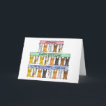 Happy Birthday Husband Cartoon Cats Card<br><div class="desc">Three rows of cute cartoon cats of differing colors hold up pastel colored banners that say 'Happy Birthday to my wonderful husband'.</div>