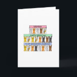 Happy Birthday Husband Cartoon Cats Card<br><div class="desc">Three rows of cute cartoon cats of differing colors hold up pastel colored banners that say 'Happy Birthday to my wonderful husband'.</div>