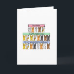 Happy Birthday Husband Cartoon Cats Card<br><div class="desc">Three rows of cute cartoon cats of differing colors hold up pastel colored banners that say 'Happy Birthday to my wonderful husband'.</div>