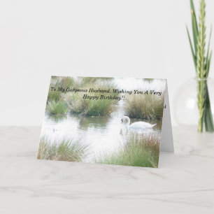 Happy Birthday Husband Swans Card