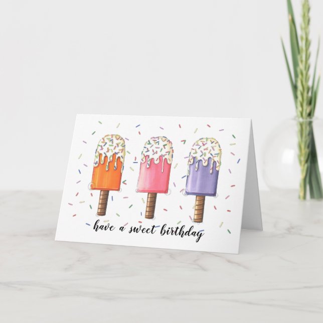 Happy Birthday Ice Cream Card "Just Cool (Front)