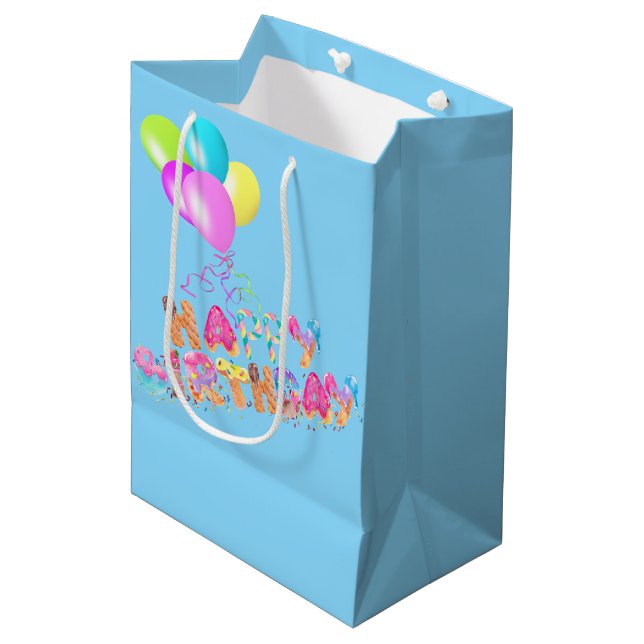 Happy Birthday Ice Cream Treats Medium Gift Bag (Front Angled)