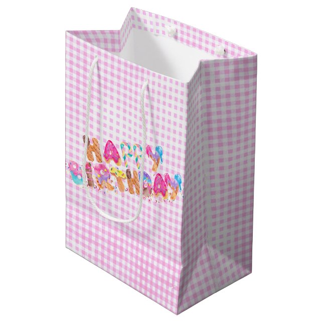 Happy Birthday Ice Cream Treats Medium Gift Bag (Front Angled)