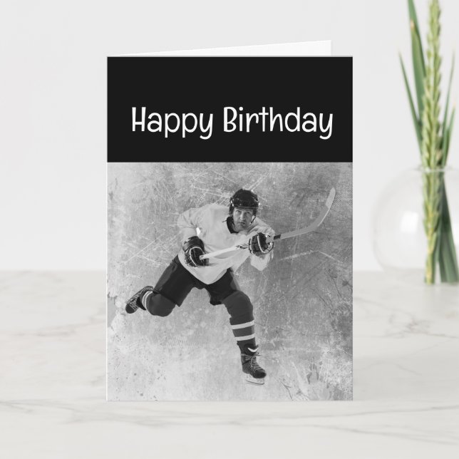 Happy Birthday Ice Hockey Sport Card (Front)